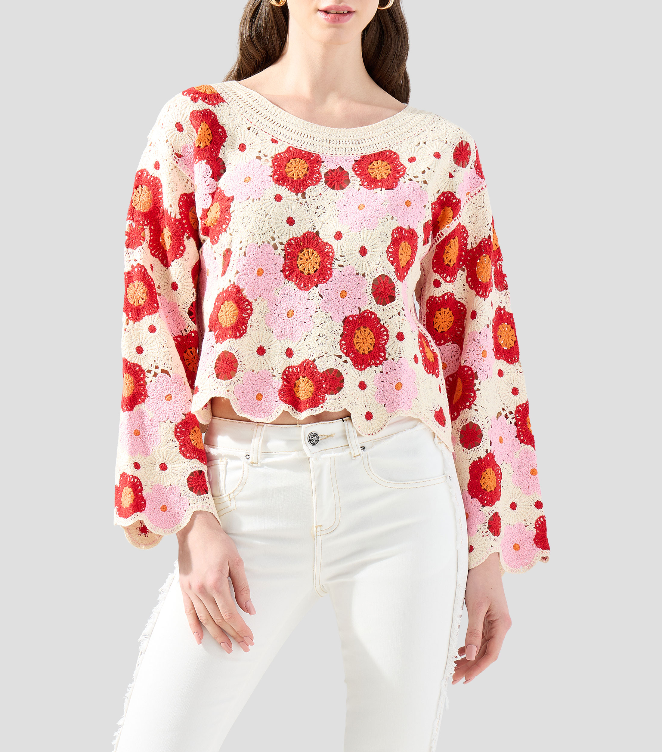 Suéter cuello redondo Mujer